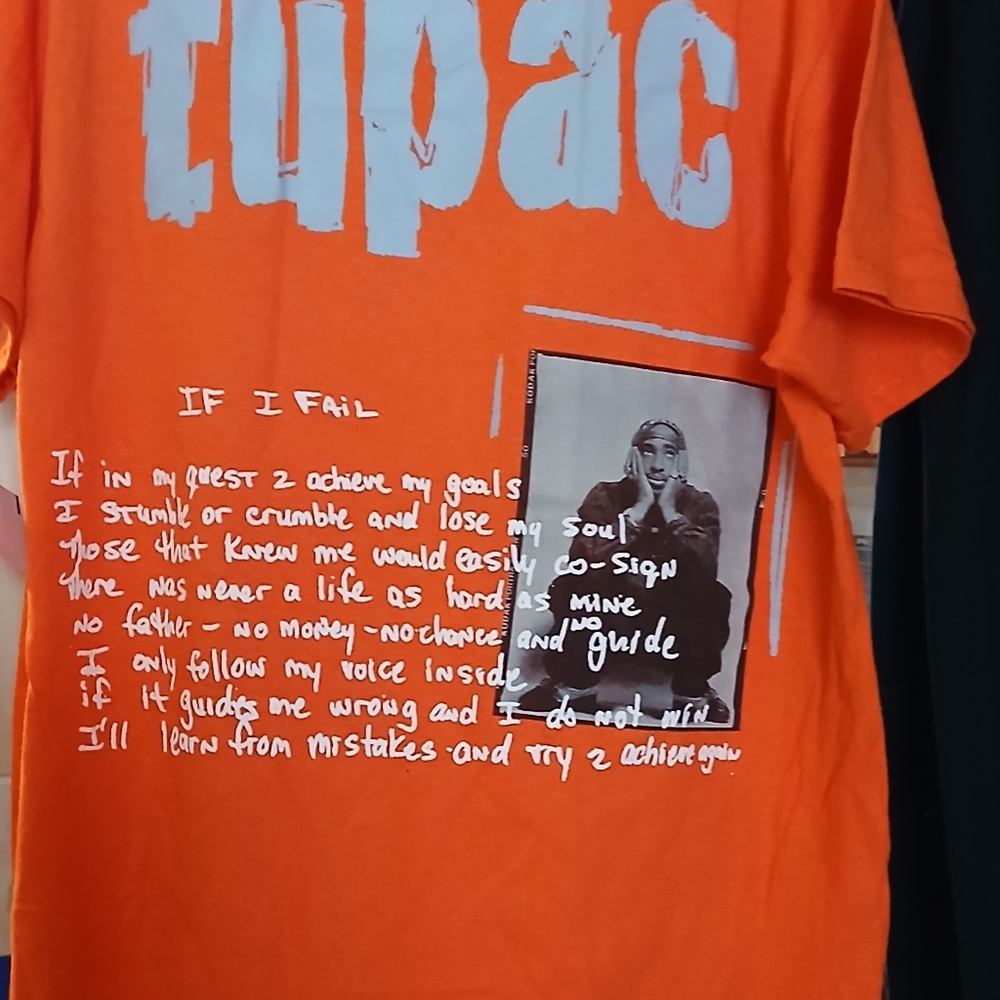 Orange Tupac Graphic T-Shirt